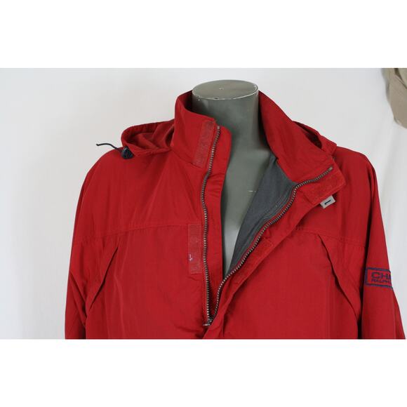 Vintage 90s Ralph Lauren Chaps Spell Out Red Mesh Lined Sailing Jacket Mens XL - Picture 7 of 9